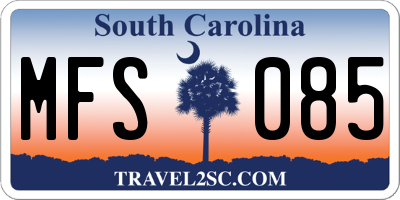 SC license plate MFS085