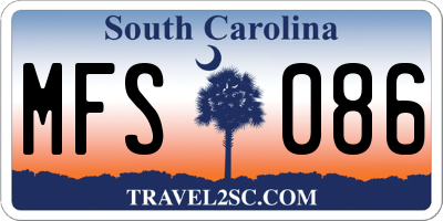 SC license plate MFS086