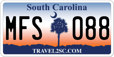 SC license plate MFS088