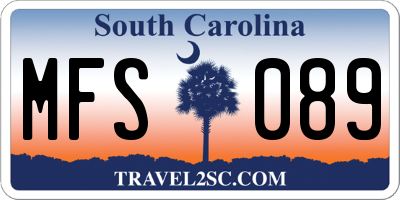 SC license plate MFS089