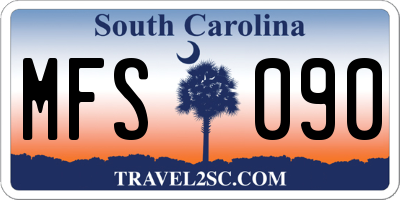 SC license plate MFS090