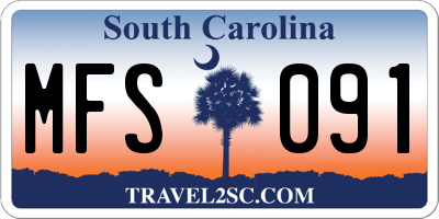 SC license plate MFS091