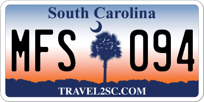 SC license plate MFS094