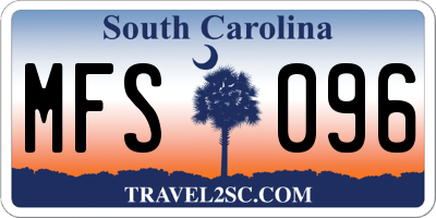 SC license plate MFS096