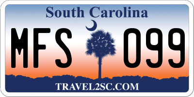 SC license plate MFS099