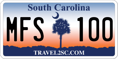 SC license plate MFS100