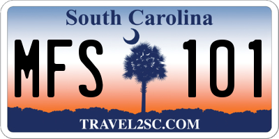 SC license plate MFS101
