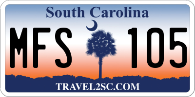 SC license plate MFS105