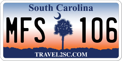 SC license plate MFS106