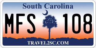 SC license plate MFS108