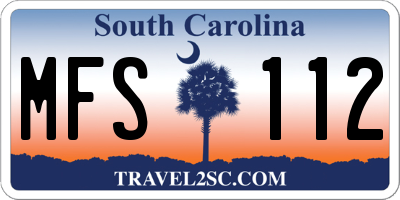 SC license plate MFS112
