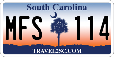 SC license plate MFS114