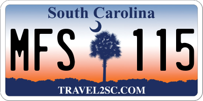 SC license plate MFS115
