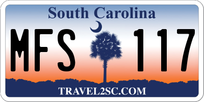 SC license plate MFS117