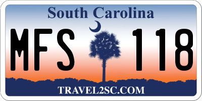 SC license plate MFS118