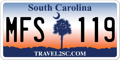 SC license plate MFS119