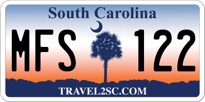 SC license plate MFS122