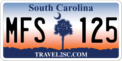 SC license plate MFS125