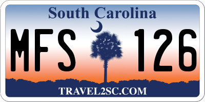 SC license plate MFS126