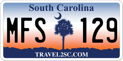 SC license plate MFS129