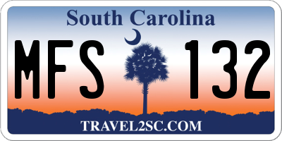 SC license plate MFS132