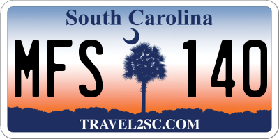 SC license plate MFS140