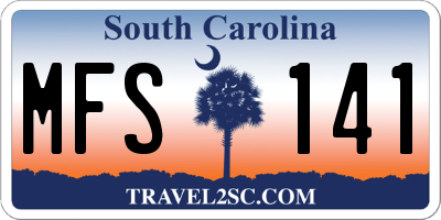 SC license plate MFS141