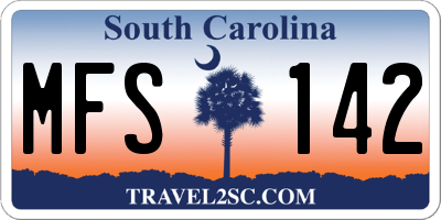 SC license plate MFS142