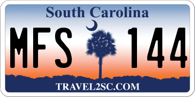 SC license plate MFS144