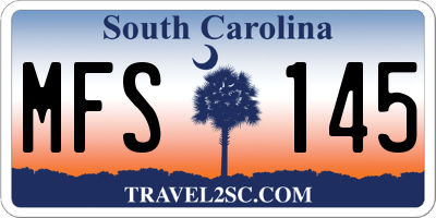 SC license plate MFS145