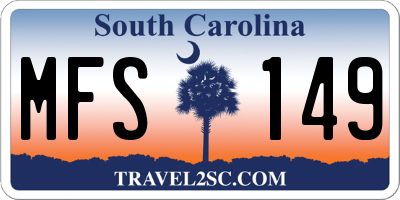SC license plate MFS149