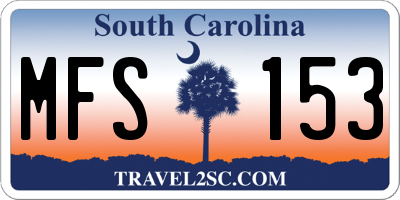 SC license plate MFS153