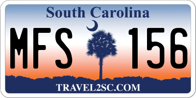 SC license plate MFS156