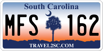 SC license plate MFS162