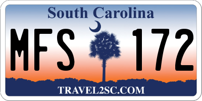 SC license plate MFS172