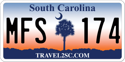 SC license plate MFS174
