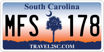 SC license plate MFS178