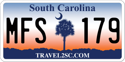 SC license plate MFS179