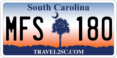 SC license plate MFS180