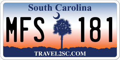 SC license plate MFS181