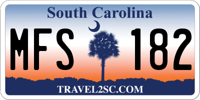 SC license plate MFS182