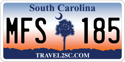 SC license plate MFS185