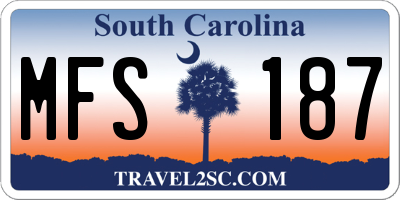 SC license plate MFS187