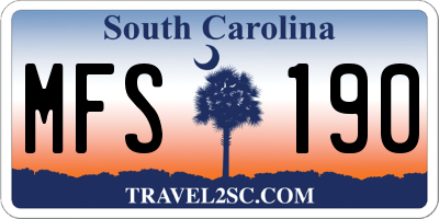 SC license plate MFS190