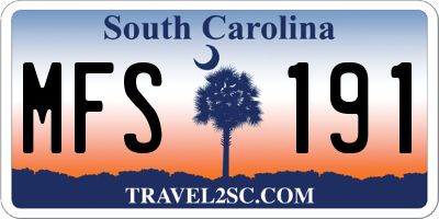 SC license plate MFS191