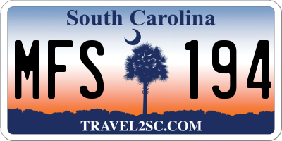 SC license plate MFS194