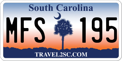 SC license plate MFS195
