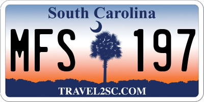 SC license plate MFS197
