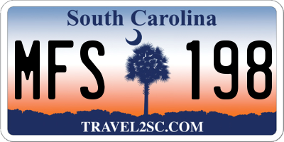 SC license plate MFS198