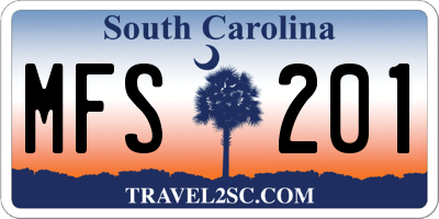 SC license plate MFS201